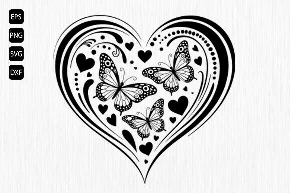Butterfly Heart Svg, Floral Heart Svg Review