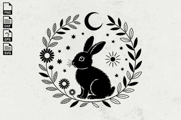 Easter Bunny SVG, Floral Bunny SVG