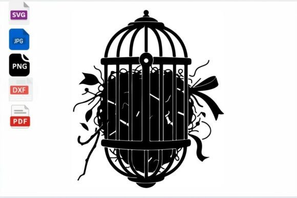 Floral Birdcage SVG Cut File