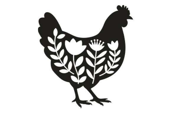 Floral Chicken SVG, Farmhouse Decor Svg