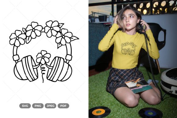 Floral Headphone SVG Clipart Review