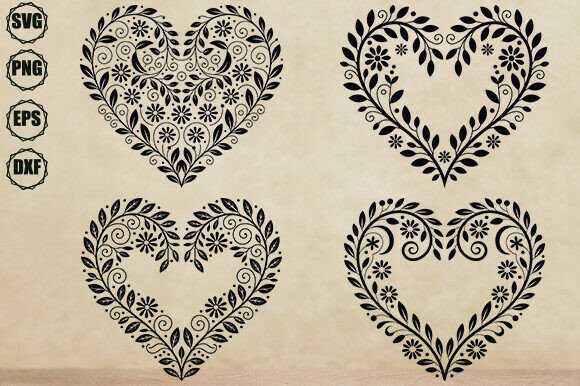 Floral Heart Svg Bundle, Love Svg Bundle
