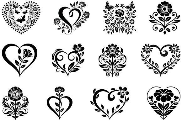 Floral Heart Svg, Valentine Svg Bundle