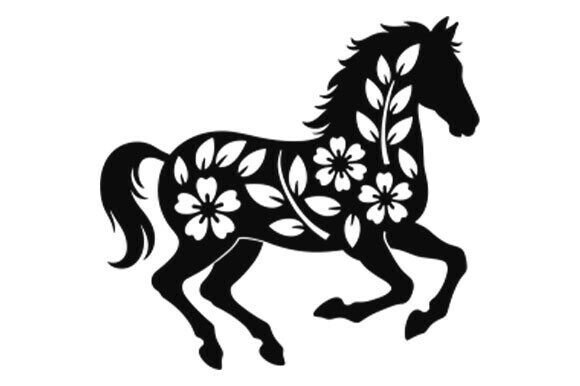 Floral Horse SVG Rustic Farmhouse Animal