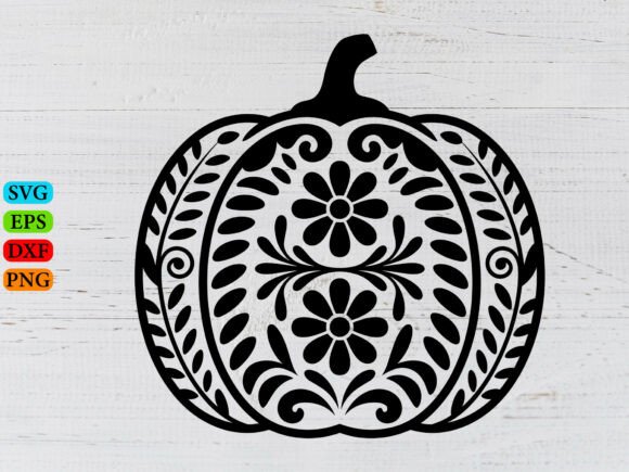 Floral Pumpkin Svg, Pumpkin SVG