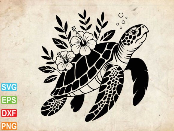 Floral Turtle Svg, Flower Turtle Svg