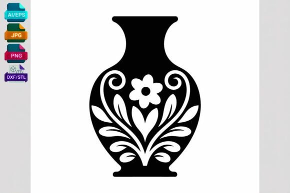 Floral Vase SVG Cut File for Crafters