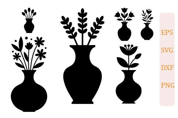 Floral Vase SVG PNG Set