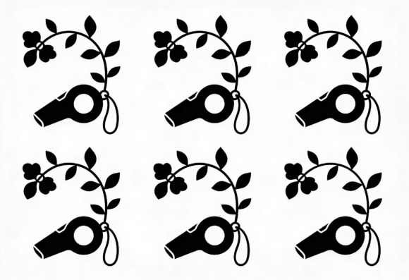 Floral Whistle SVG Cut File