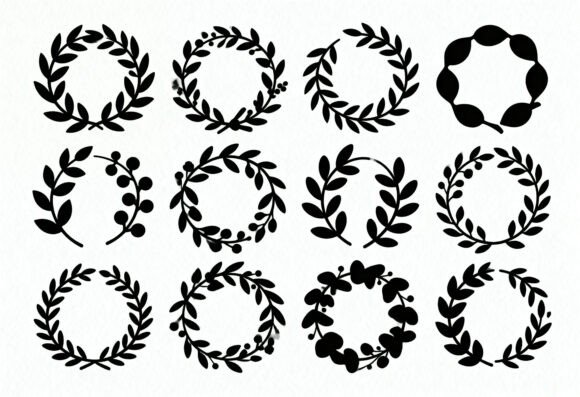 Floral Wreath SVG Bundle Laurel Branch
