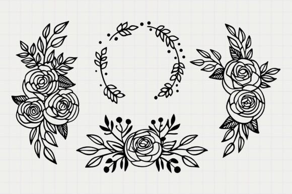 Floral Wreath Svg, Flower Border Svg