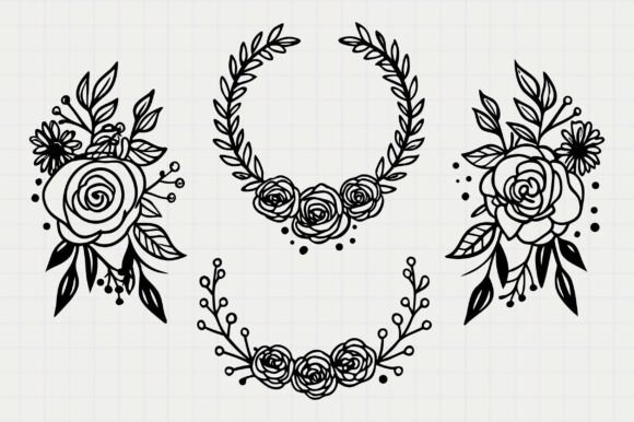 Flower Border SVG, Floral Frame SVG