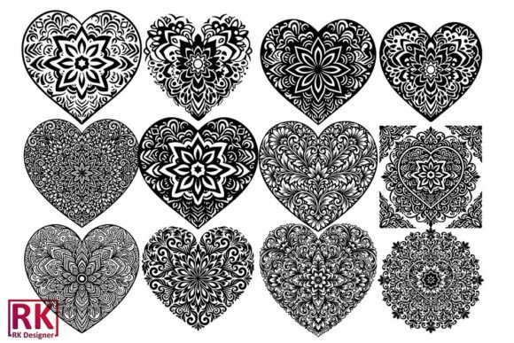 Mandala Heart Vector Floral Design SVG
