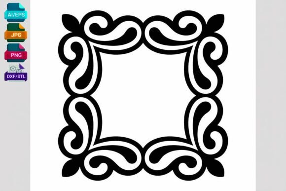 Square Floral Border SVG Cut File