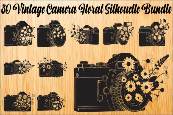 Vintage Floral Camera SVG Bundle