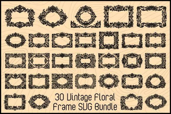Vintage Floral Frame SVG Bundle