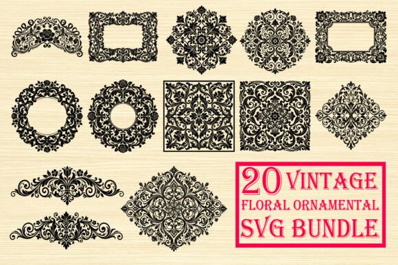 Vintage Floral Ornamental SVG Bundle