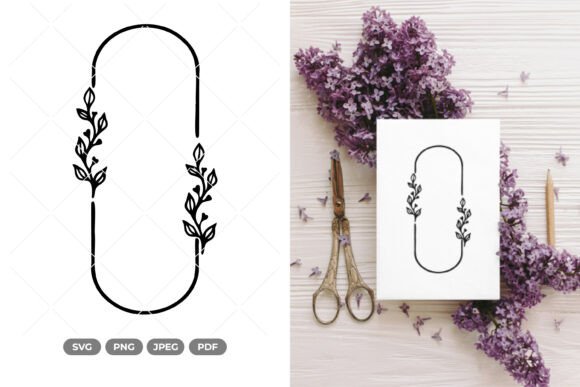 Wedding Floral Frame SVG Clipart