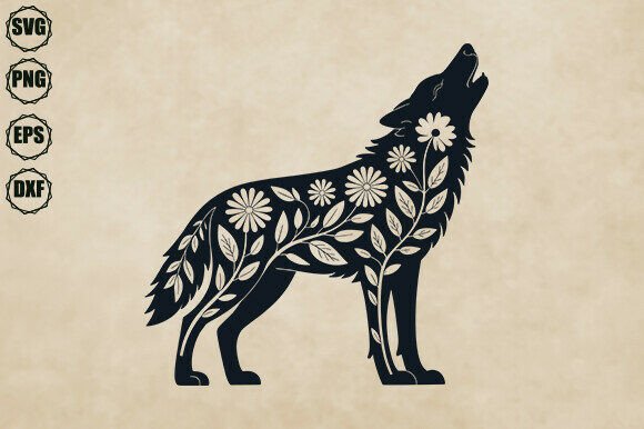 Wolf Svg, Floral Wolf